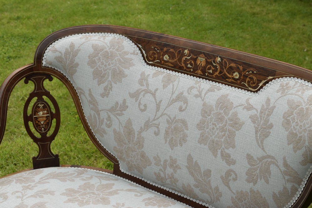 Victorian Mahogany & Rosewood Couch View VIII