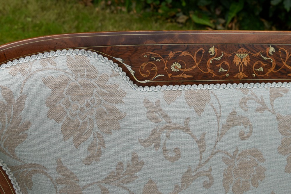 Victorian Mahogany & Rosewood Couch View XI