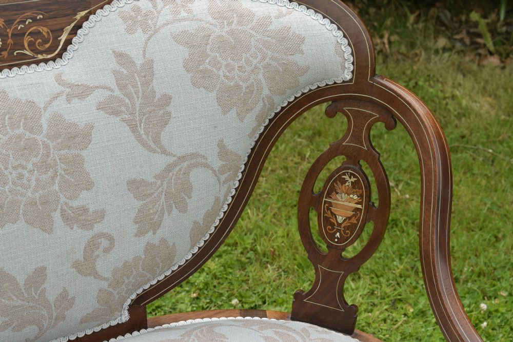 Victorian Mahogany & Rosewood Couch View XIII