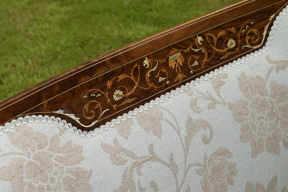 Victorian Mahogany & Rosewood Couch View XV