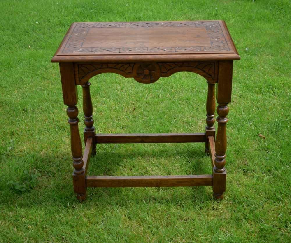  Carved Oak Occasional Table View II