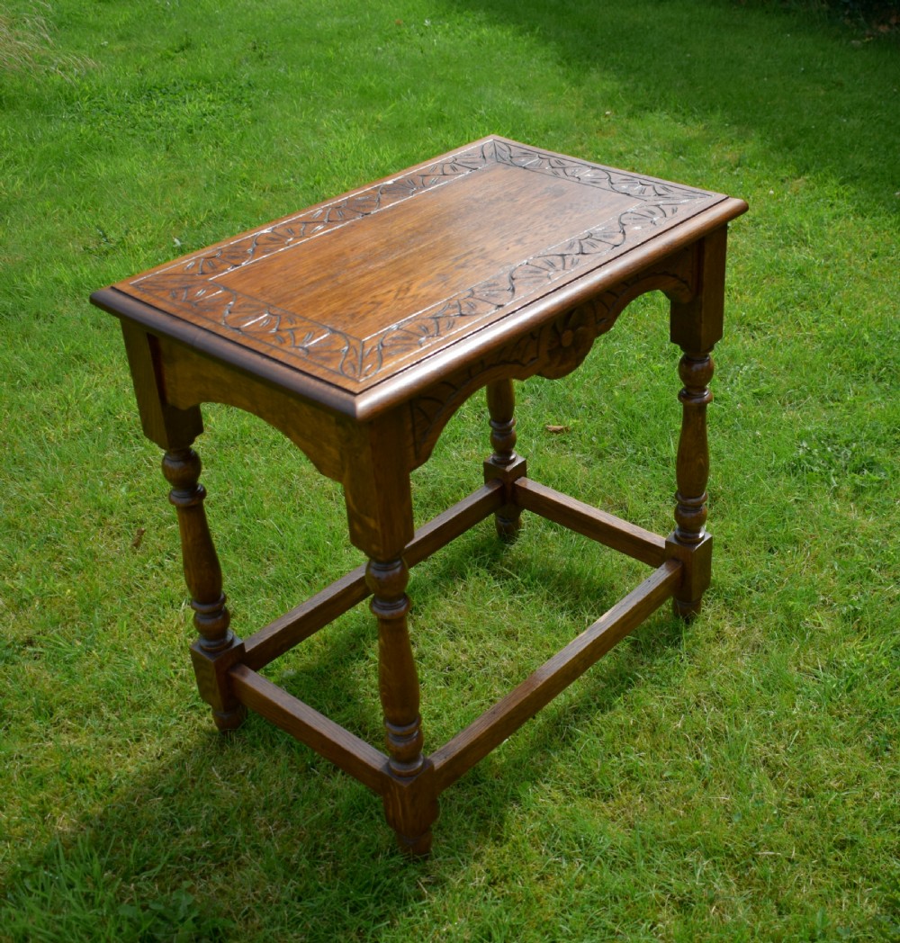  Carved Oak Occasional Table View III
