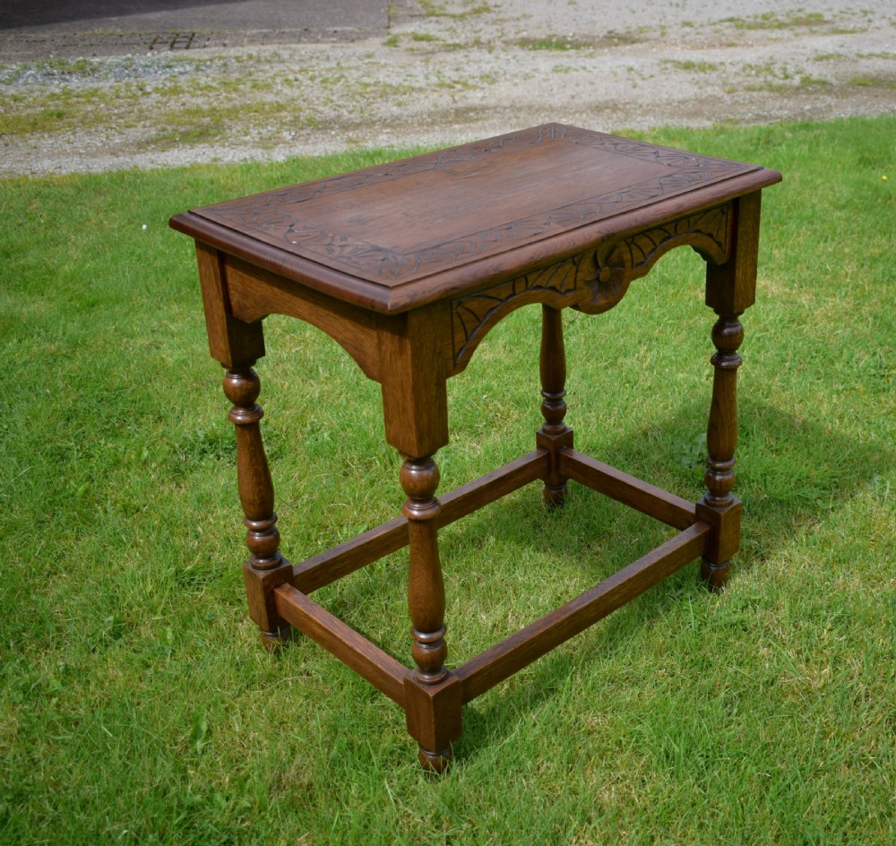  Carved Oak Occasional Table View XI