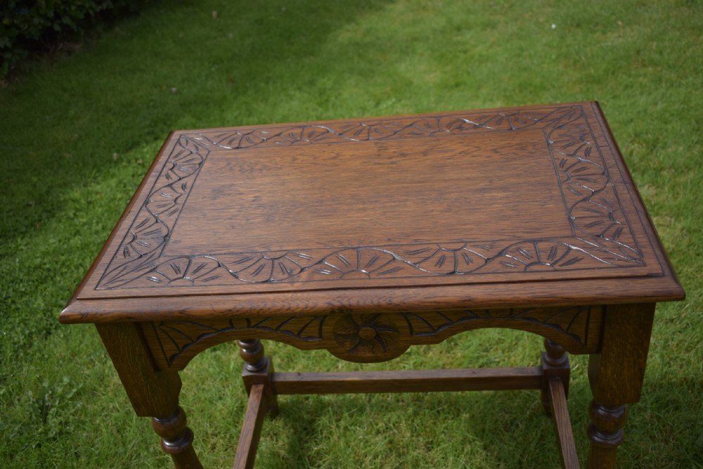  Carved Oak Occasional Table View XII