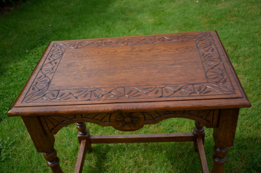  Carved Oak Occasional Table View XIII
