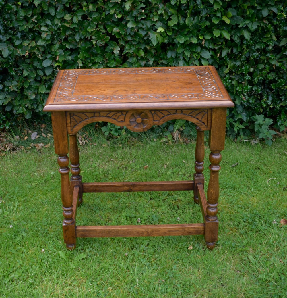  Carved Oak Occasional Table View XIV