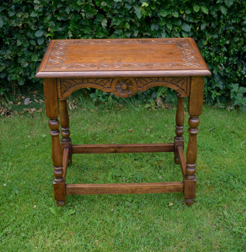  Carved Oak Occasional Table View XV