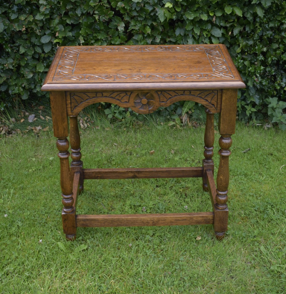  Carved Oak Occasional Table