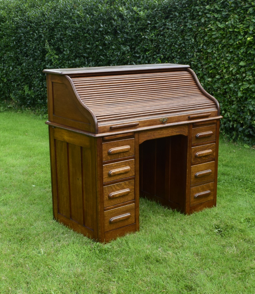 Victorian Oak Roll Top Desk View II