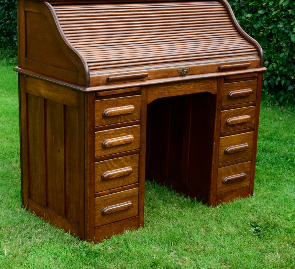 Victorian Oak Roll Top Desk View III