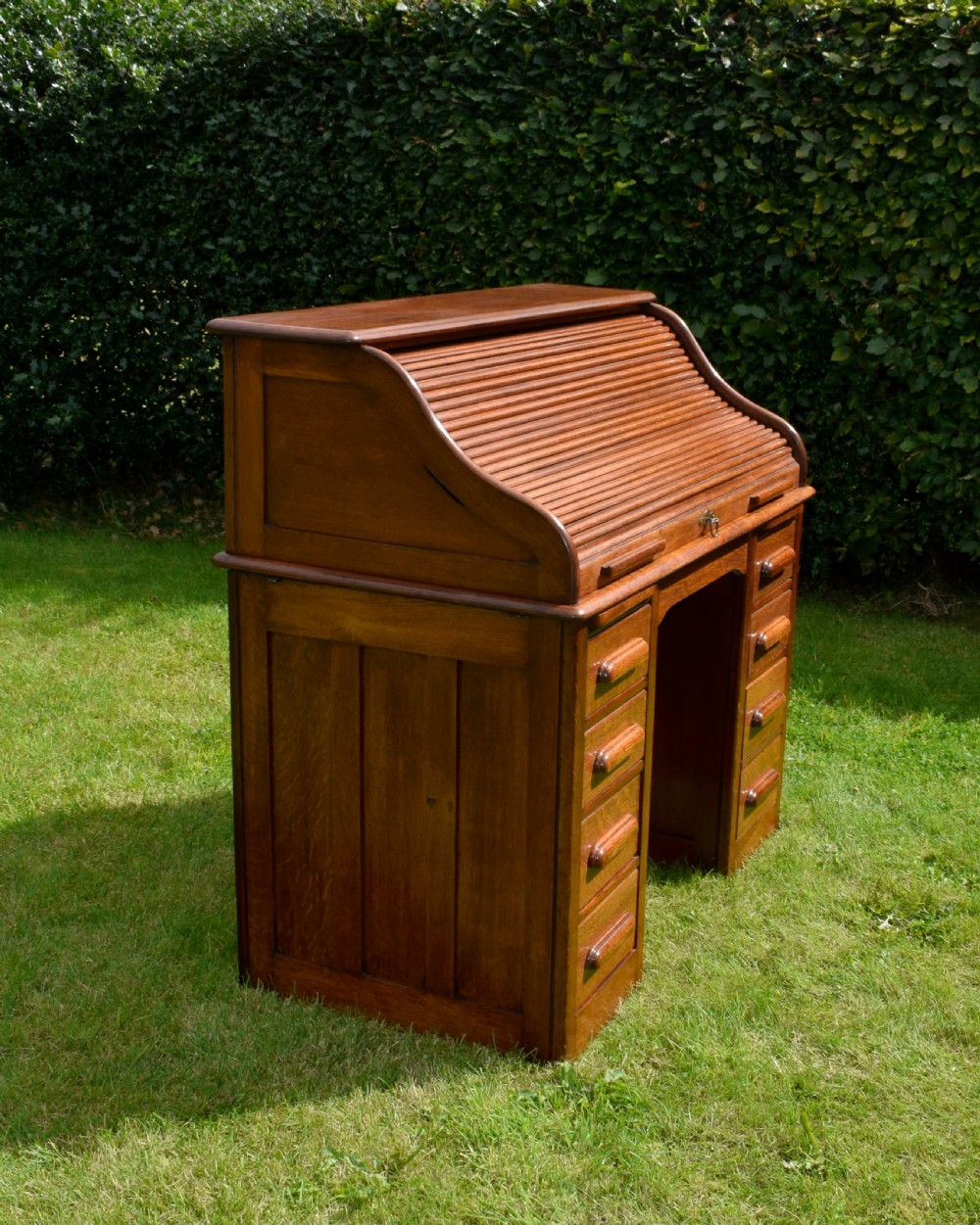 Victorian Oak Roll Top Desk View VII
