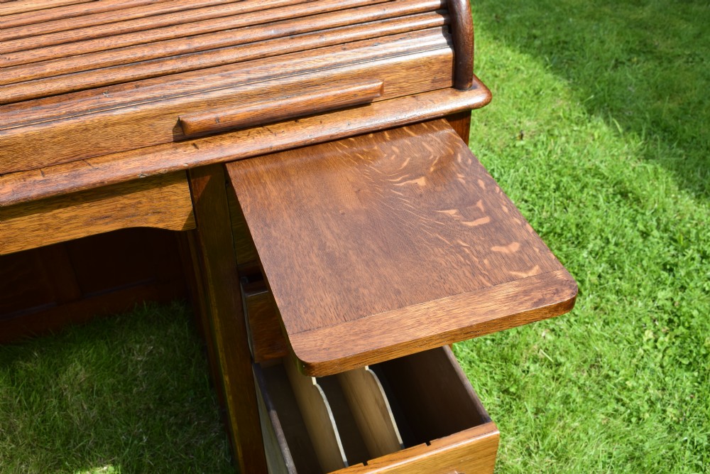 Victorian Oak Roll Top Desk View XVIII
