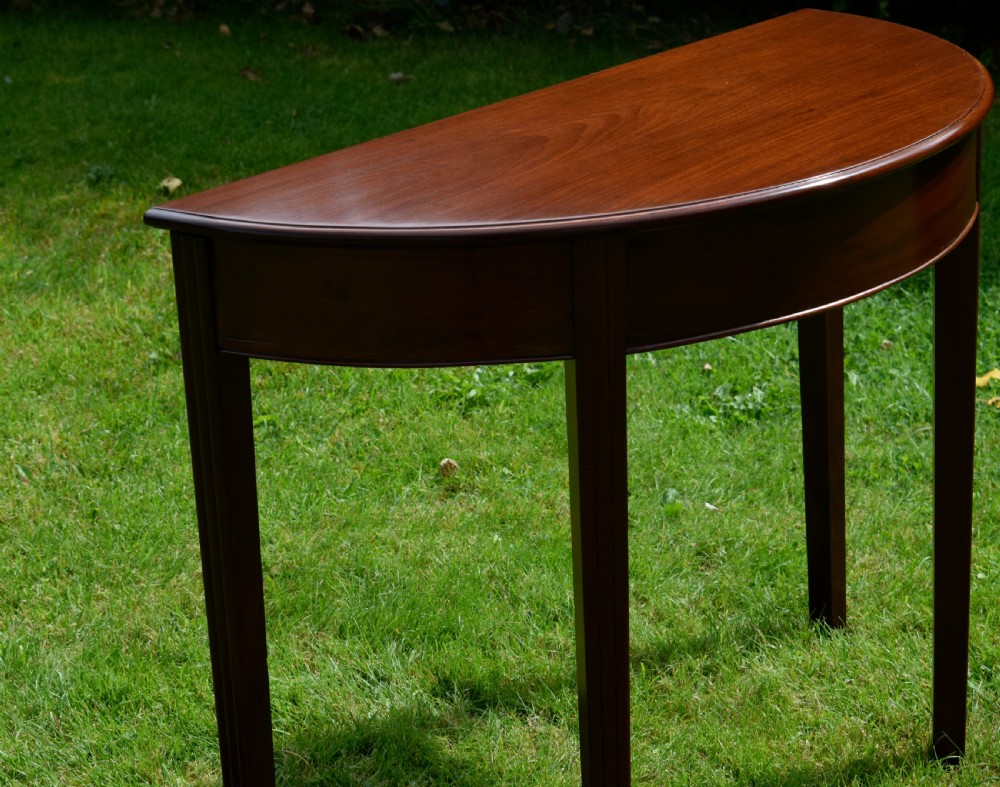 Georgian Mahogany Demi Lune Table View IV