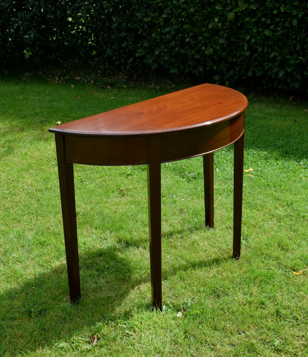 Georgian Mahogany Demi Lune Table View V