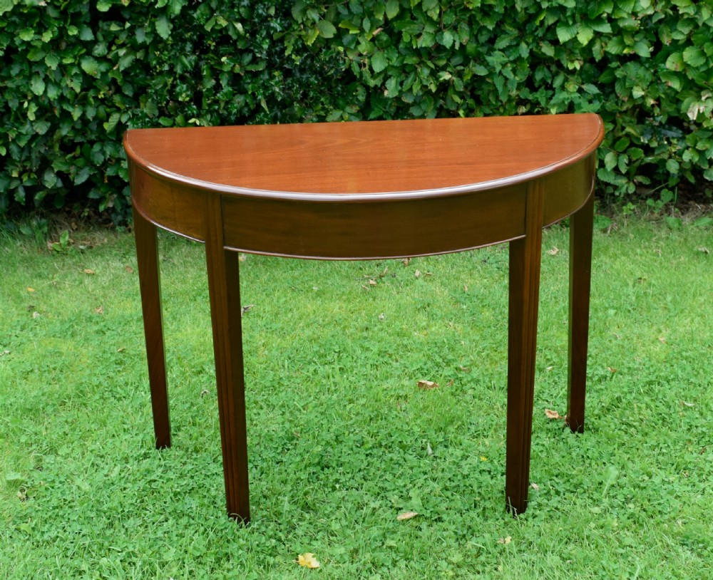 Georgian Mahogany Demi Lune Table View IX