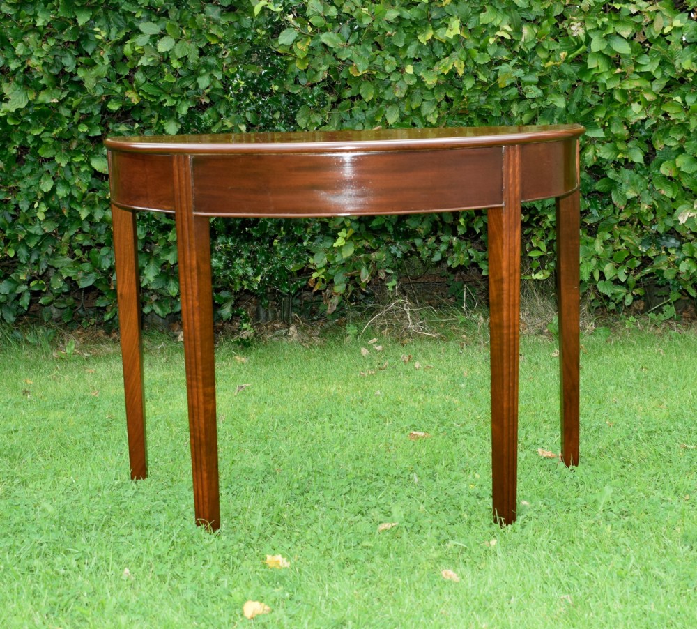 Georgian Mahogany Demi Lune Table View X