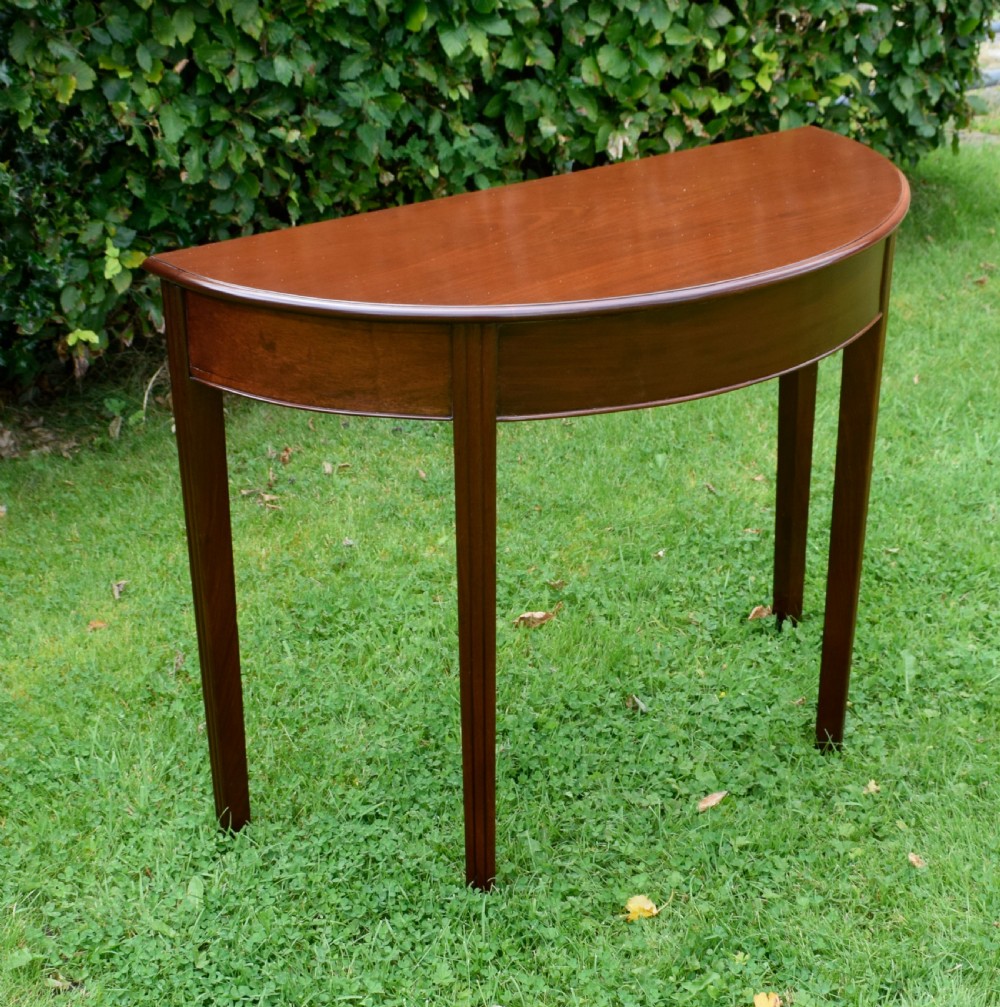 Georgian Mahogany Demi Lune Table View XI