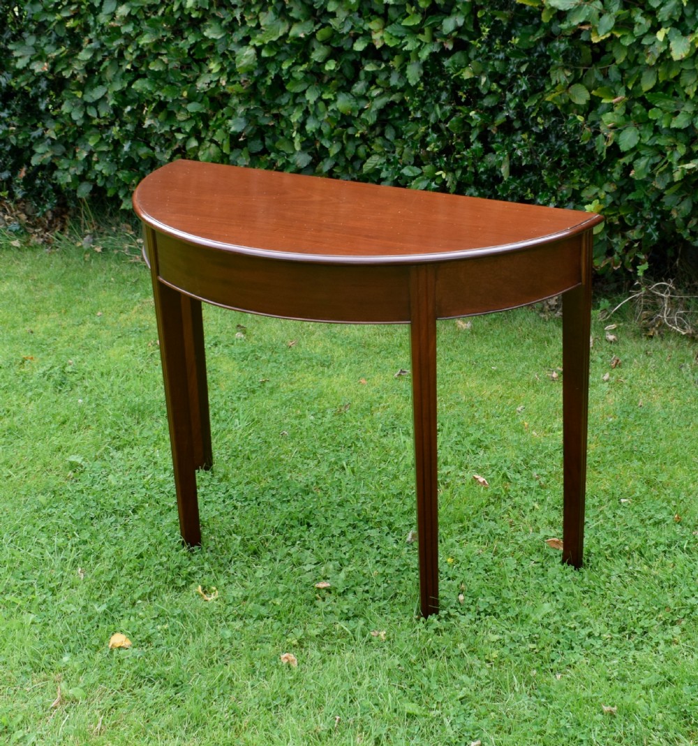 Georgian Mahogany Demi Lune Table View XII