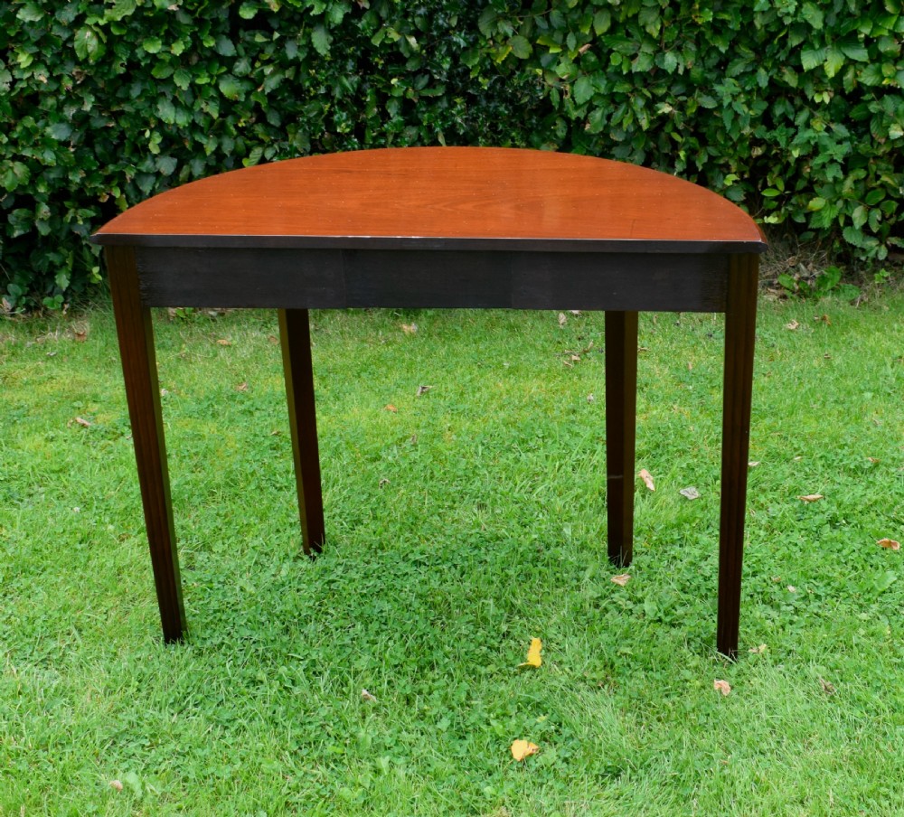 Georgian Mahogany Demi Lune Table View XIII
