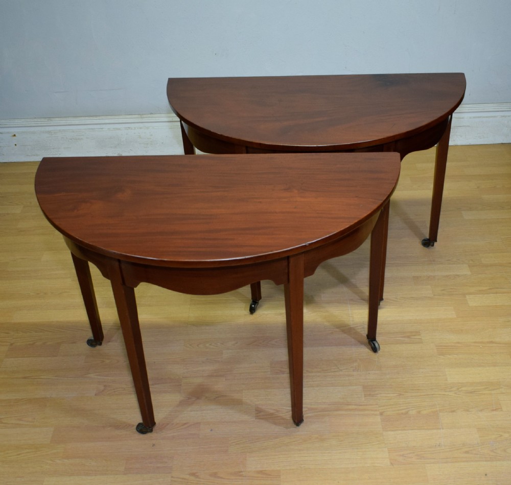 Pair of Georgian Consoles Tables Demi Lune View IV