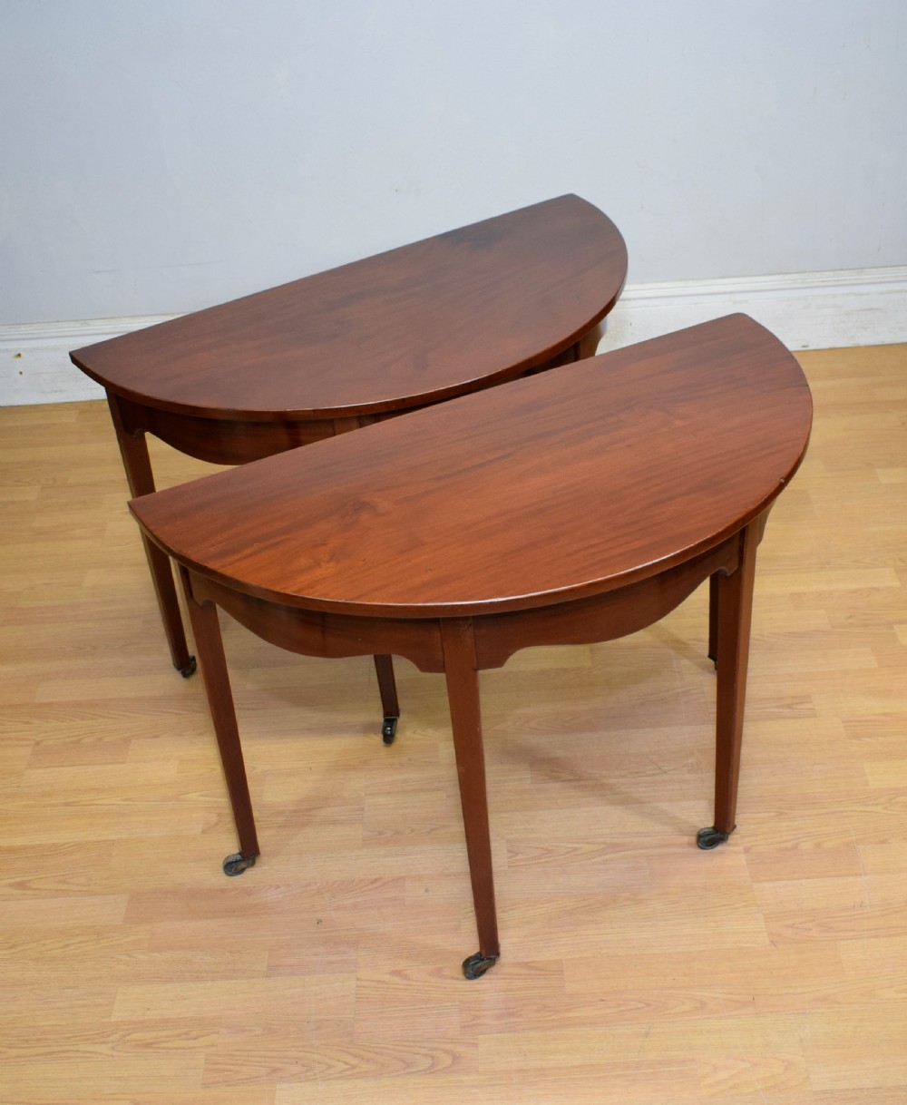 Pair of Georgian Consoles Tables Demi Lune View VII
