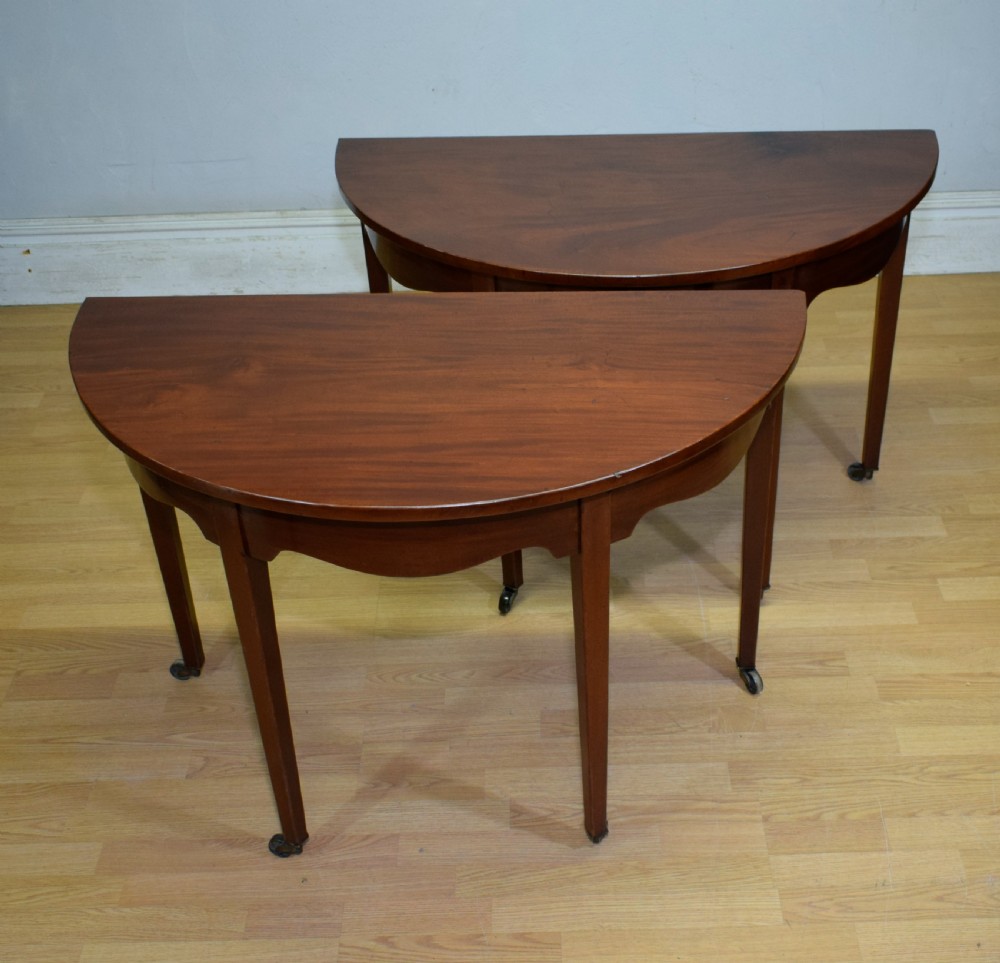 Pair of Georgian Consoles Tables Demi Lune View VIII