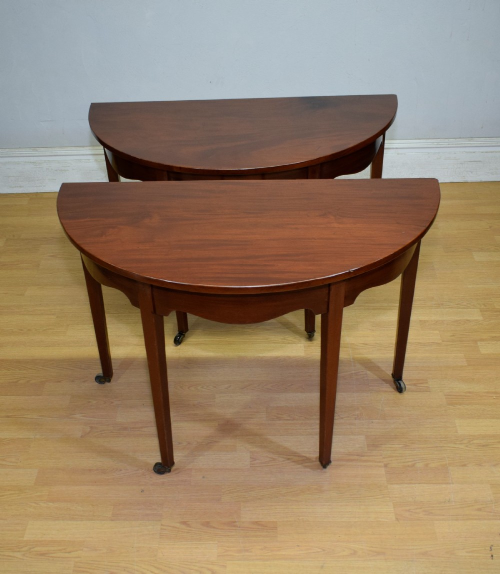 Pair of Georgian Consoles Tables Demi Lune View IX