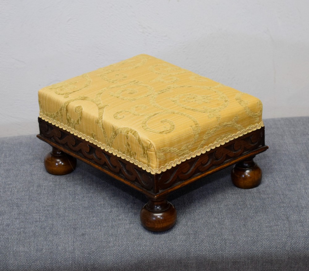 Antique Oak Foot Stool View II