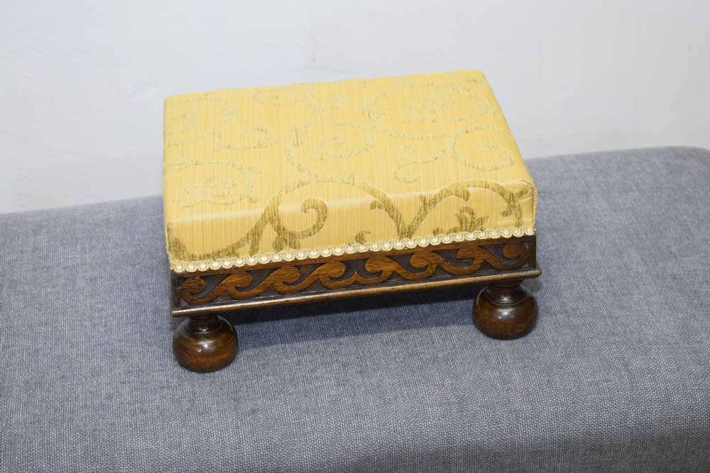 Antique Oak Foot Stool View V