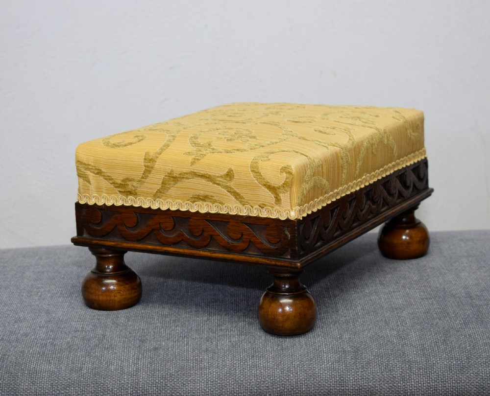Antique Oak Foot Stool View X