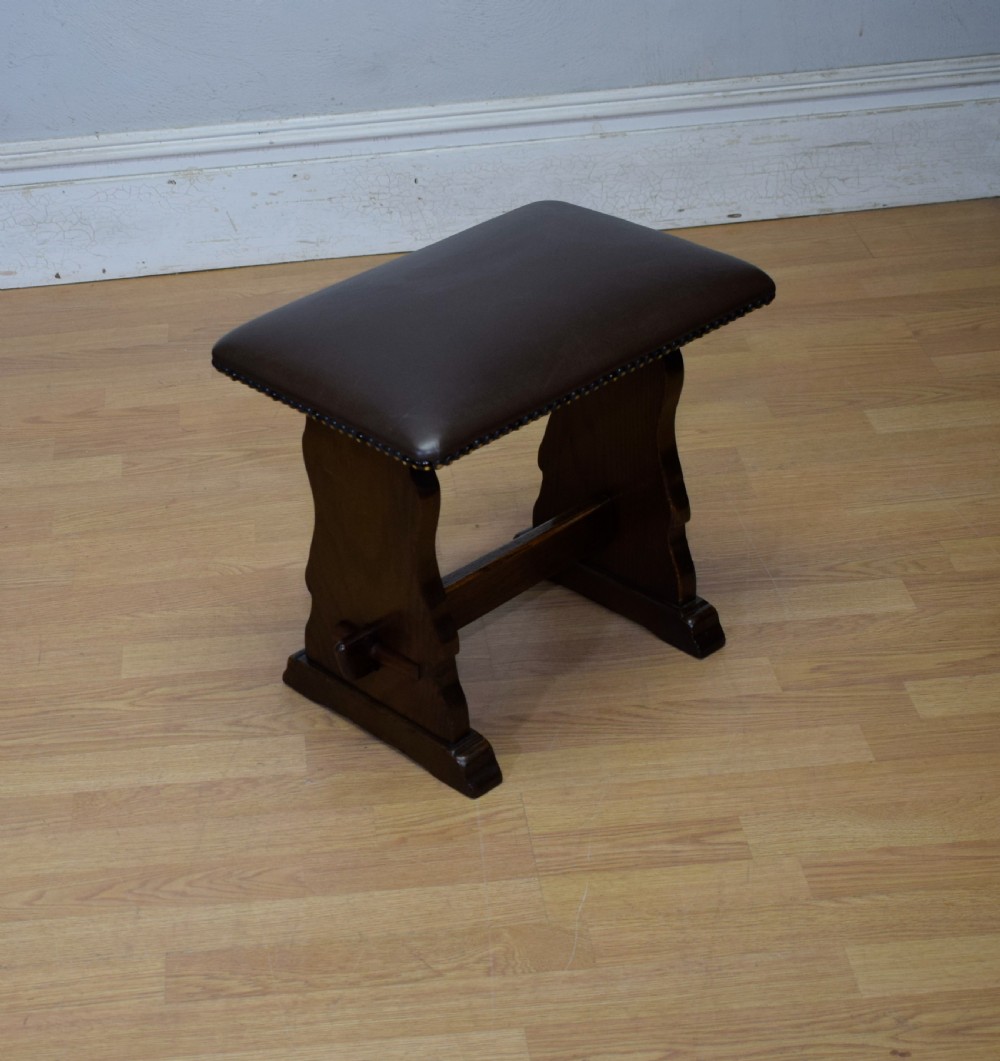 Arts & Crafts Oak Stool View III