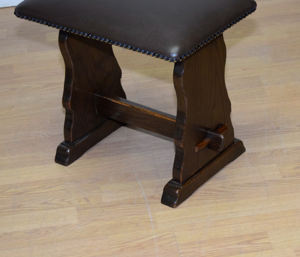 Arts & Crafts Oak Stool View V