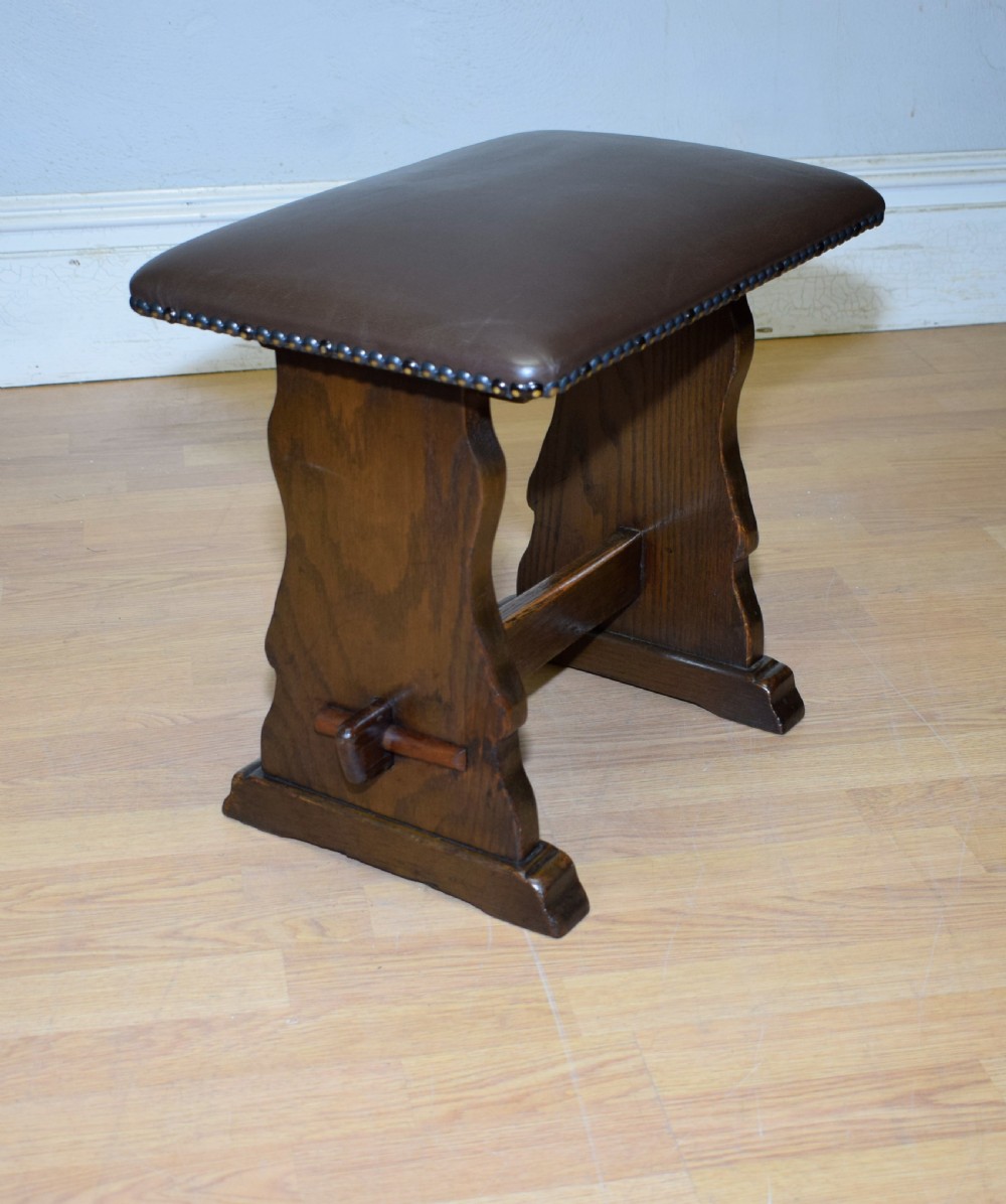 Arts & Crafts Oak Stool View IX