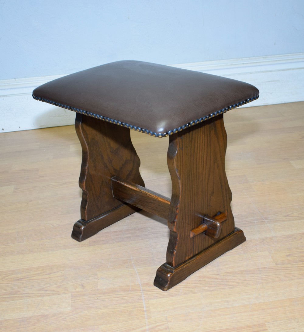 Arts & Crafts Oak Stool View X
