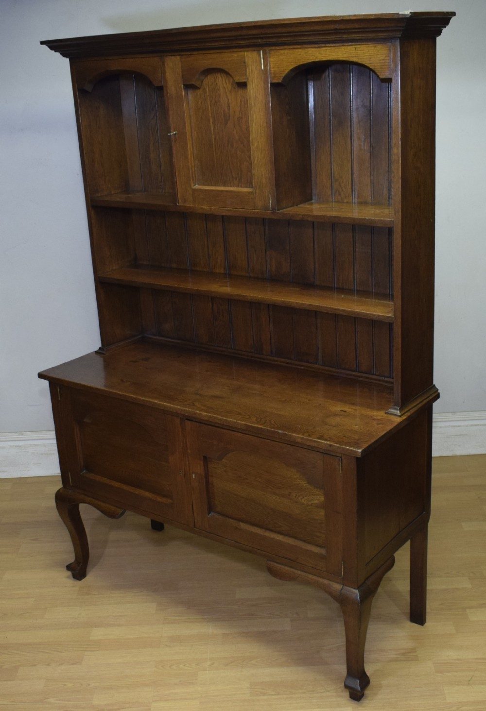 Arts & Crafts Oak Dresser & Rack