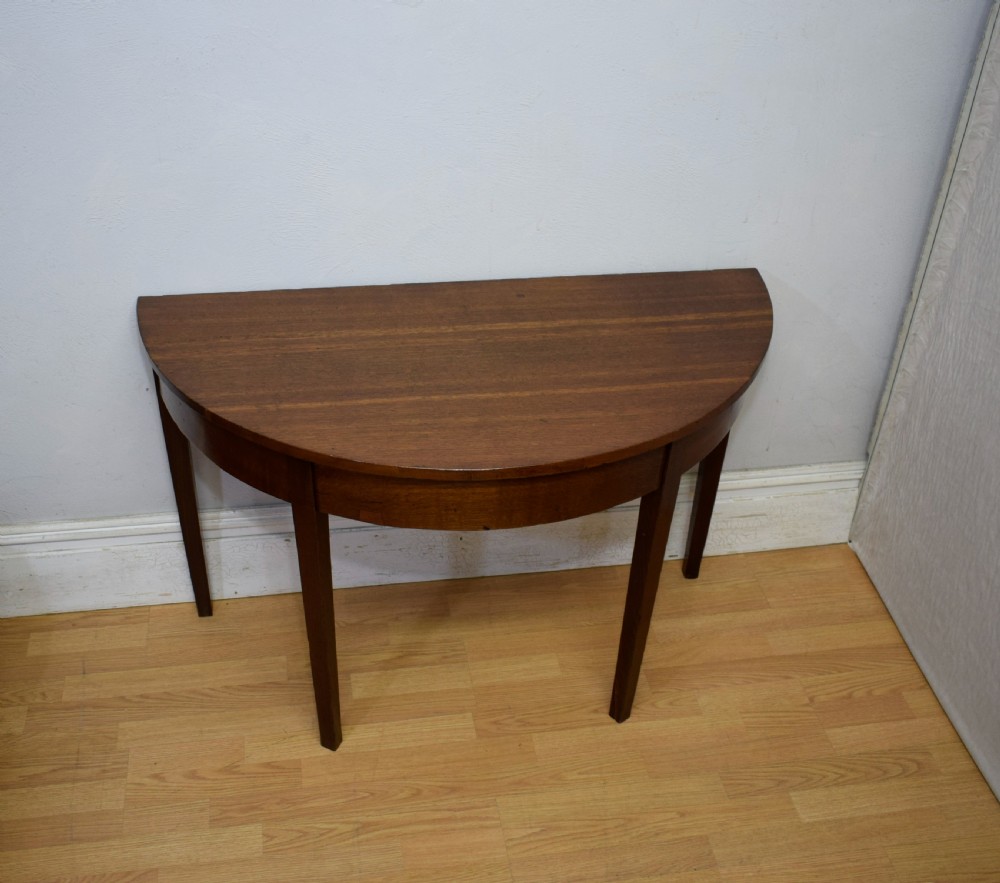 Georgian Oak Demi Lune Table View II
