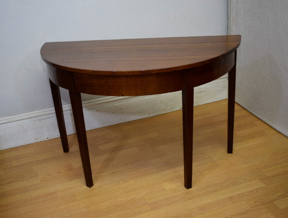 Georgian Oak Demi Lune Table View V