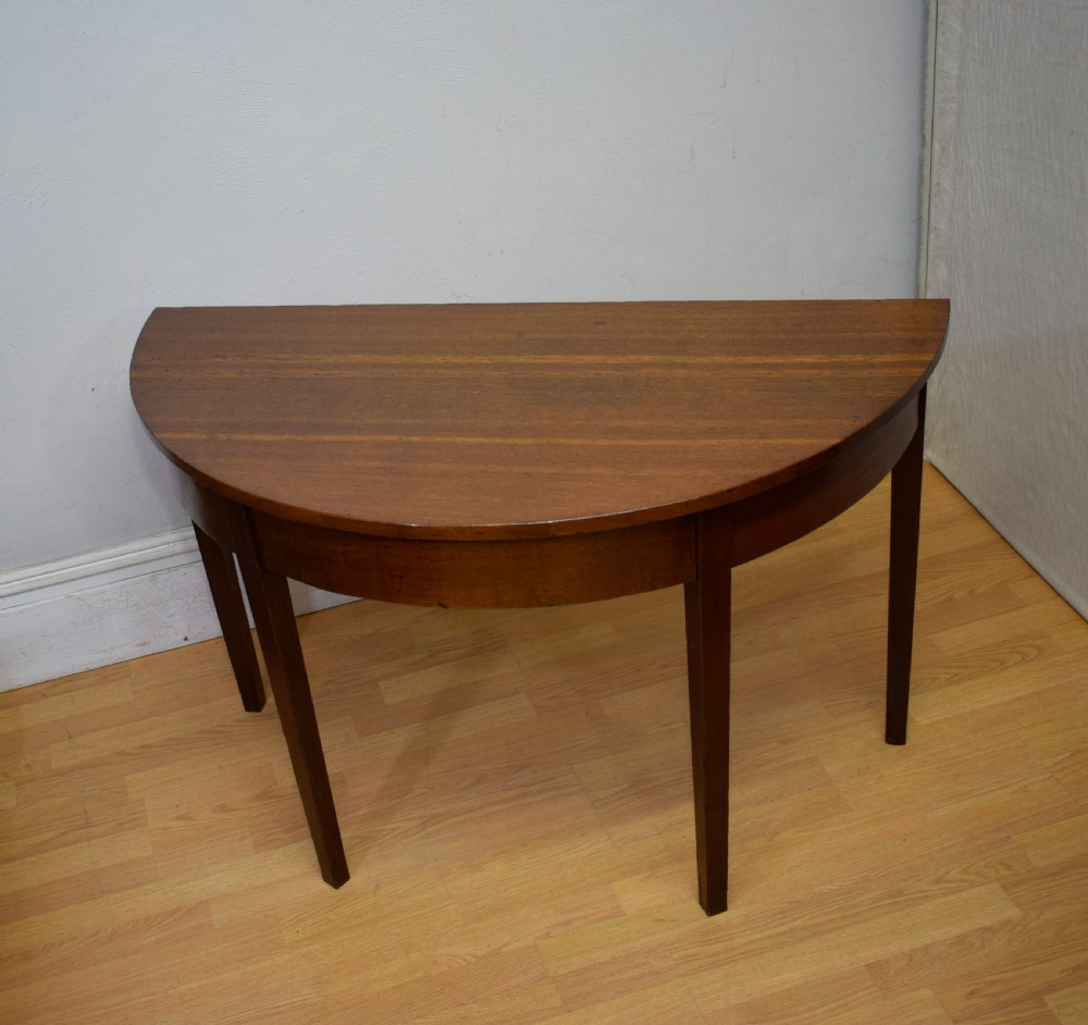 Georgian Oak Demi Lune Table View VII