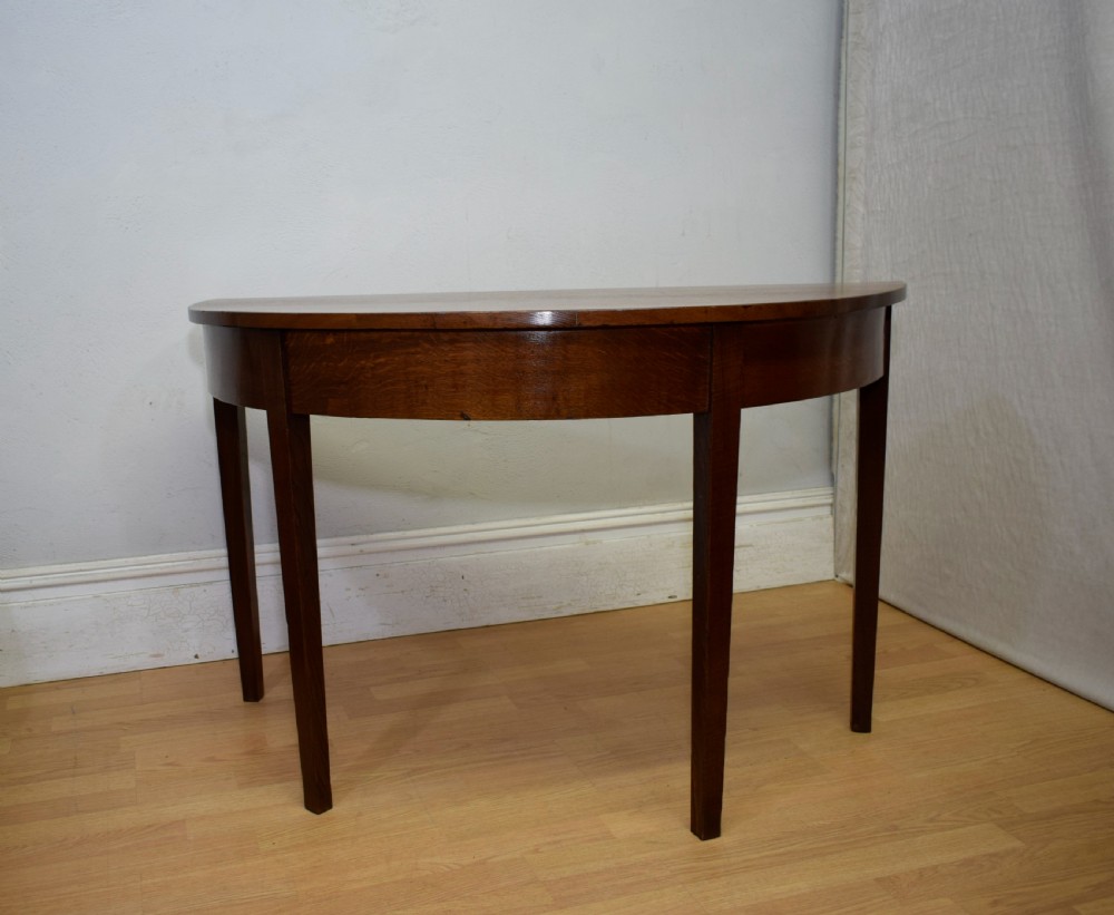 Georgian Oak Demi Lune Table View X