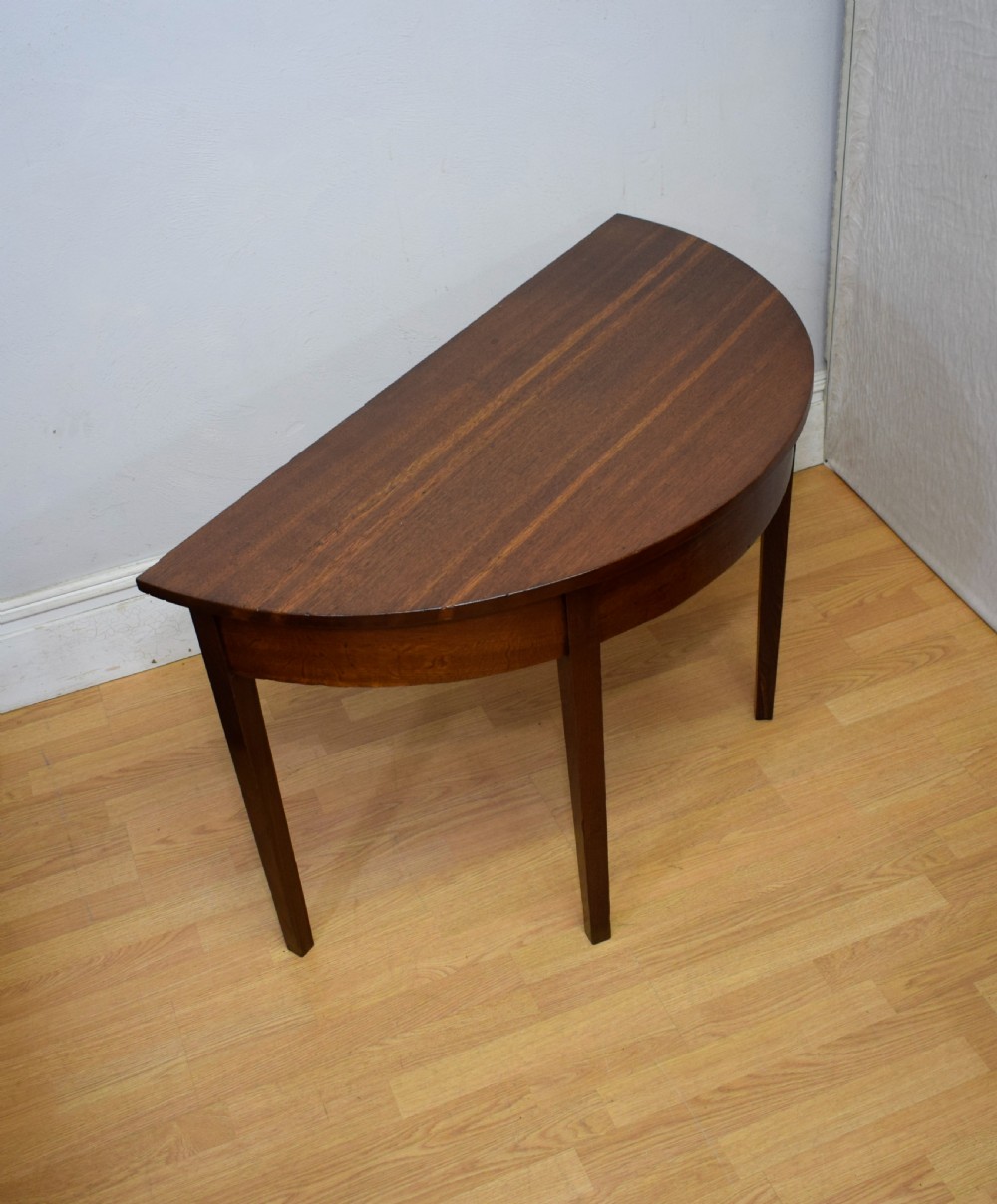 Georgian Oak Demi Lune Table View XII