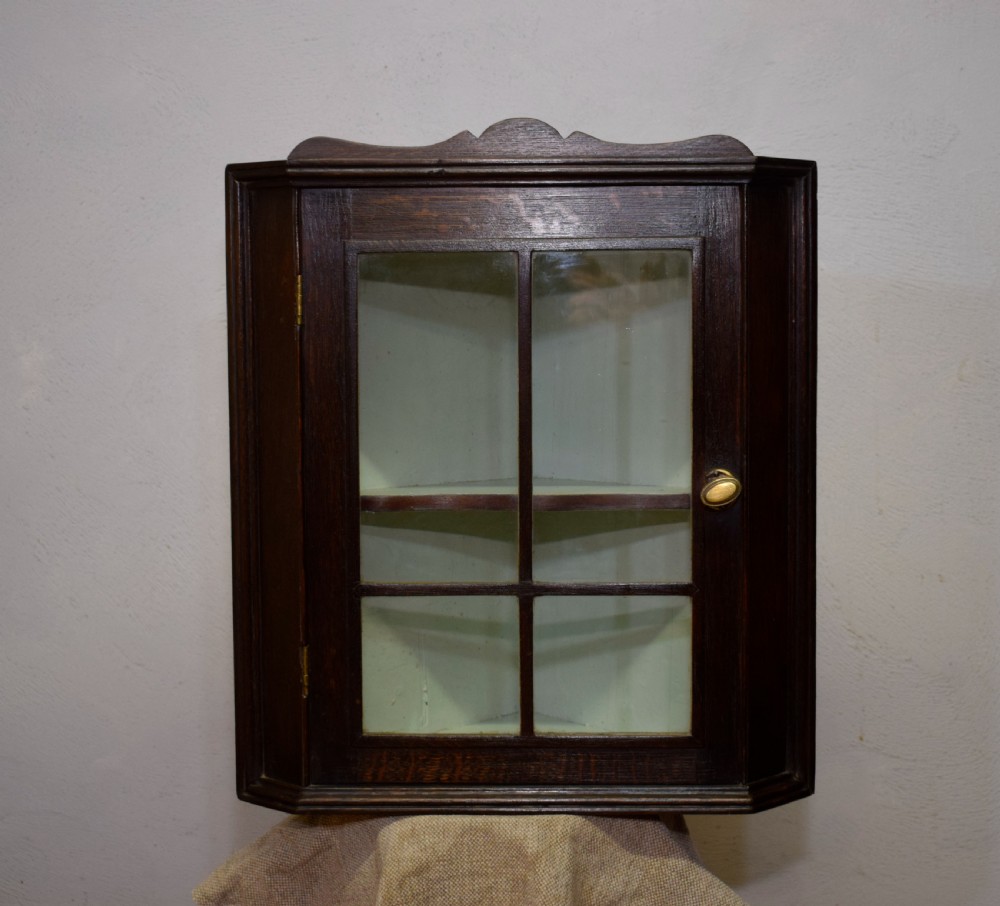 Glazed Oak Corner Cupboard View III