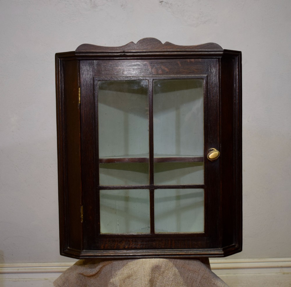 Glazed Oak Corner Cupboard View IV