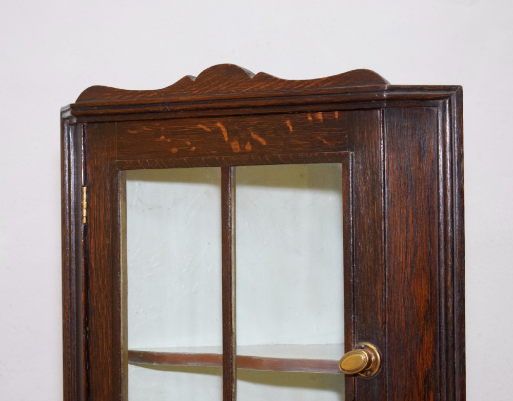 Glazed Oak Corner Cupboard View VI