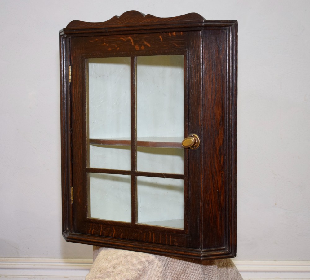 Glazed Oak Corner Cupboard View VII