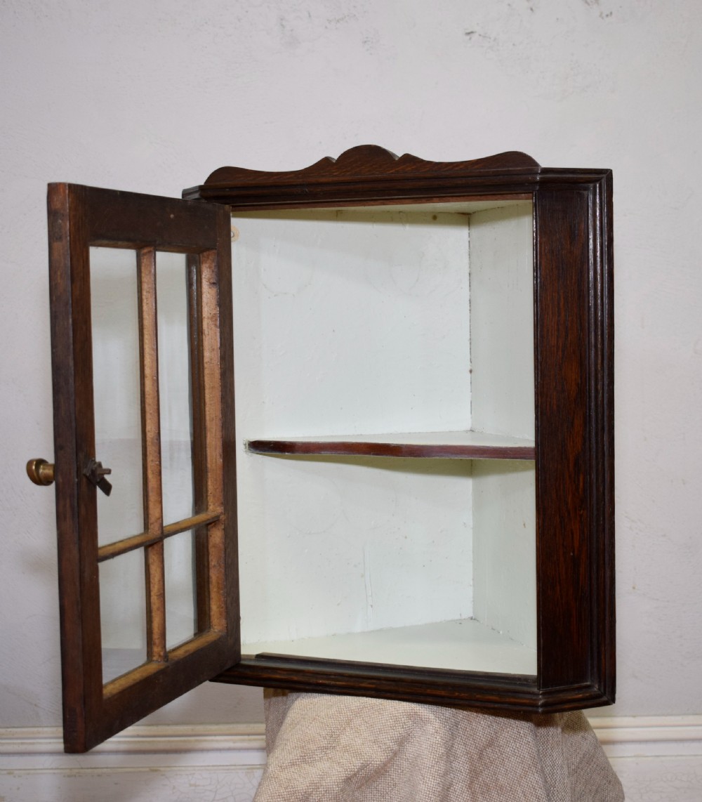 Glazed Oak Corner Cupboard View VIII