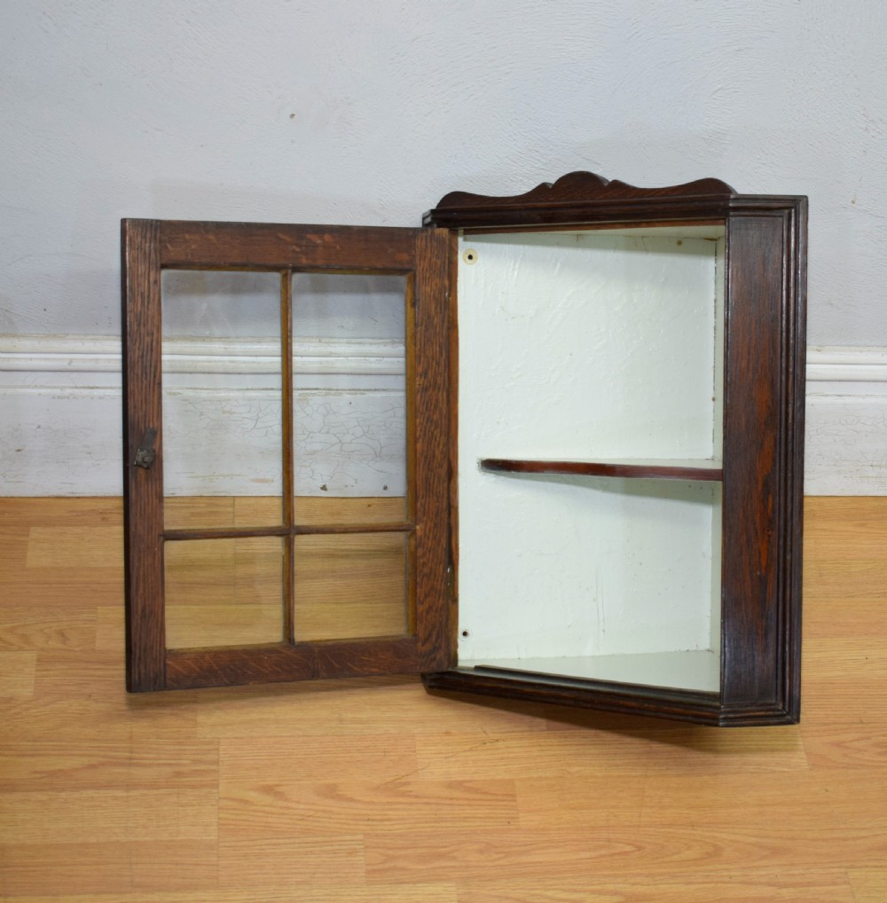 Glazed Oak Corner Cupboard View XII