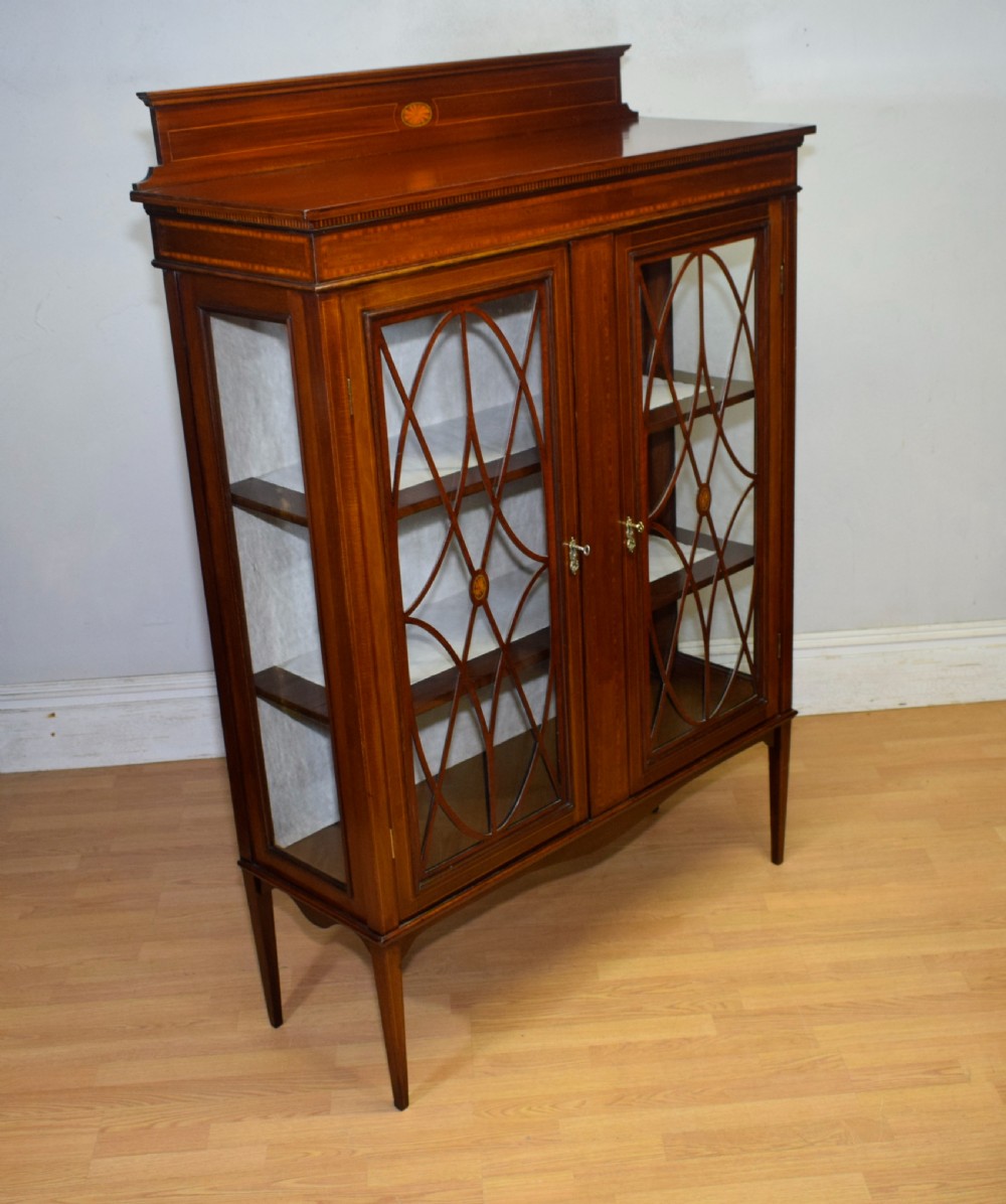 Edwardian Mahogany Inlaid Display Cabinet View II