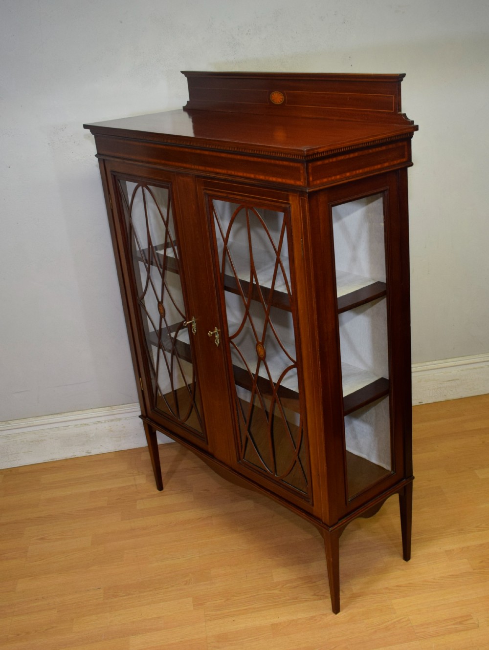 Edwardian Mahogany Inlaid Display Cabinet View V