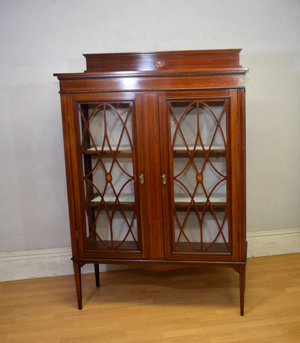 Edwardian Mahogany Inlaid Display Cabinet View VI