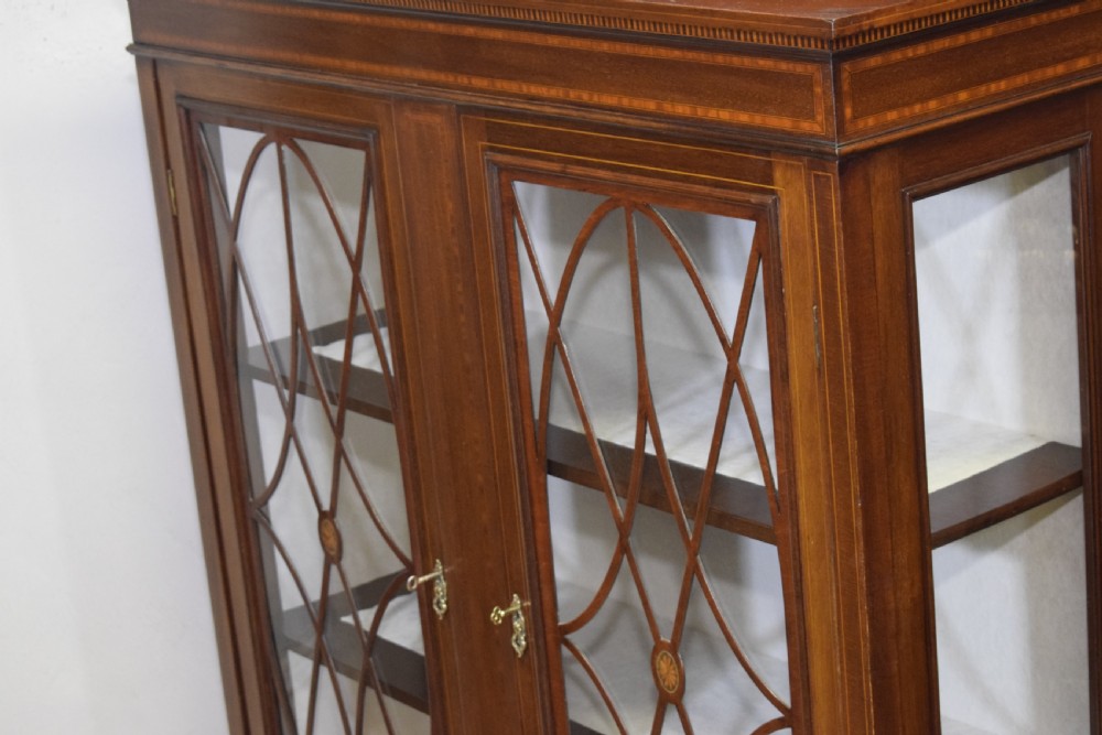 Edwardian Mahogany Inlaid Display Cabinet View XIII